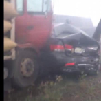 VIDEO: Gran humareda en autopista Duarte provoca choque múltiple