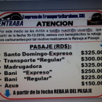 Empresa de Transporte de Barahona baja RD$25.00 al pasaje