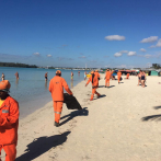 Brigadas retiraron ayer desechos sólidos de la playa de Boca Chica