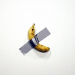 Una banana pegada a la pared es la sensación en Art Basel Miami Beach
