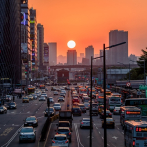 Alineamiento de la puesta del sol con las calles principales de Taipéi
