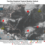 Onamet vigila al huracán Teddy y una zona de baja con 50% para ser ciclón tropical