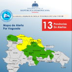 COE eleva alerta amarilla para cuatro provincias y 9 siguen en verde por incidencia de una vaguada