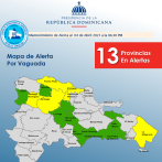 COE eleva 5 provincias a alerta amarilla y 8 permanecen en verde debido a las lluvias