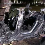 Accidente de un auto Tesla 