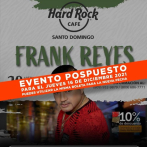 Posponen concierto de Frank Reyes de este viernes en Hard Rock Café Santo Domingo