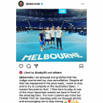 Djokovic entrena y quiere disputar el Abierto de Australia