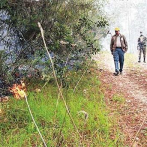 Combaten incendios forestales en Sierra de Bahoruco