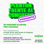 Suspenden plantón frente al Congreso para el apoyo de las tres causales por vaguada