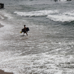 Los surfistas desafían las peligrosas olas del Malecón
