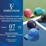 Roberto Fulcar utiliza logo 'RF' que coincide con la línea de gorras del extenista Roger Federer
