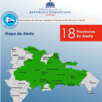 Aumentan a 18 provincias en alerta verde por incidencia de vaguada