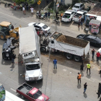 Santiago: Varios lesionados en choque de dos patanas, una yipeta y un minibús de pasajeros