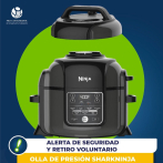 Retiran del mercado dominicano olla de presión SharkNinja Foodi 6.5Qt por fallas de seguridad