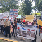 Comunitarios de Villa Mella protestan frente a Obras Públicas