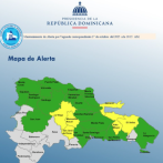 COE: Seis provincias en alerta amarilla y 18 en verde por lluvias