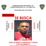 Hombre hiere de bala a su pareja en La Vega y es buscado por la Policía Nacional