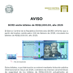 Desde el próximo martes circulará nuevo billete de RD$2,000