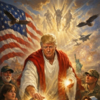 Trump publica una imagen en la que se convierte en un aparente Jesucristo sanador