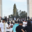 Trinitarios protestan en Plaza de la Bandera en rechazo de registro a hijos de extranjeros