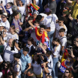 El Real Madrid celebra el título de la Liga española con su afición