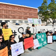 Comunidad cinematográfica protesta frente al Congreso Nacional en defensa de la Ley de Cine