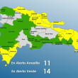 COE eleva 11 provincias en alerta amarilla y 14 en verde ante incidencia de vaguada