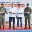 Presidente Abinader y ministro Cruz inauguran techado en campamento militar