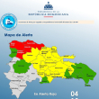 COE aumenta a 26 las provincias en alerta; cuatro en alerta roja