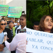 Enfermeras y no videntes reclaman en el Palacio Nacional: “No nos moveremos hasta recibir respuesta”