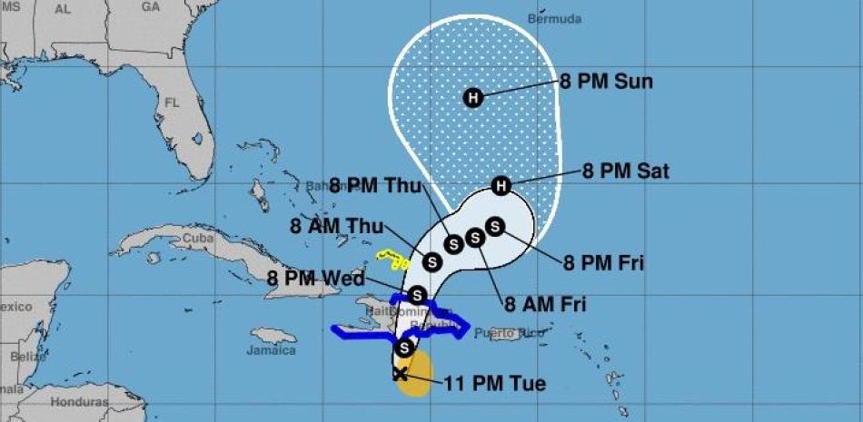 Pronóstico del trayecto de la tormenta tropical Franklin