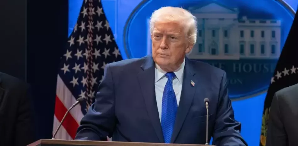 El presidente Donald Trump durante una conferencia de prensa en la Casa Blanca, el viernes 20 de febrero de 2026, en Washington.