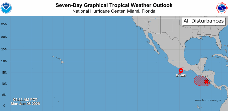 La tormenta tropical registra vientos máximos sostenidos de 65 kilómetros por hor