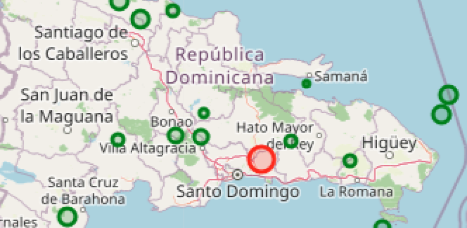 Temblor en Santo Domingo