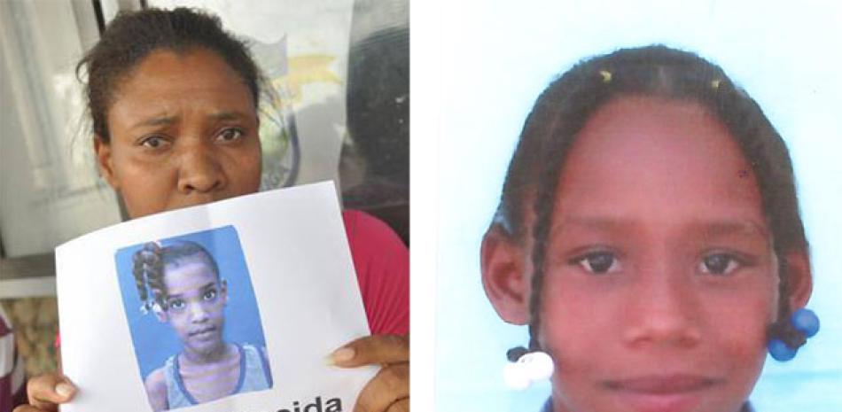 La madre de Carla muestra la foto de la niña. Faceli Turbí desapareció el 17 del pasado mes.