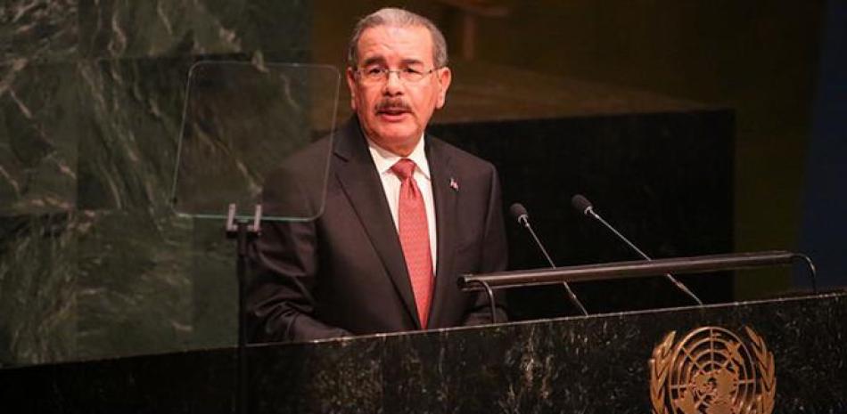 Duiscurso. El presidente Danilo Medina habló ayer en la 70 Asamblea General de la Organización de de Naciones Unidas (ONU), en Nueva York, Estados Unidos.