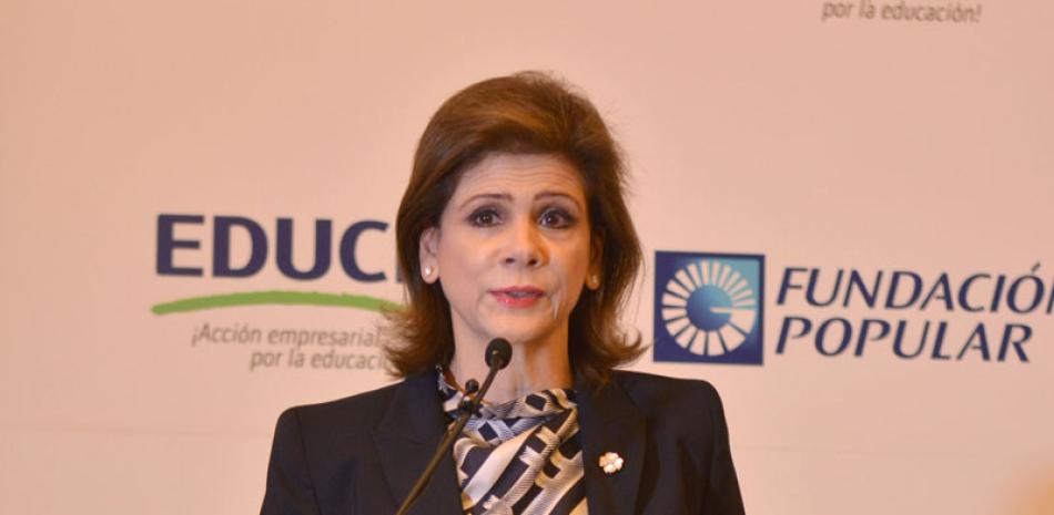 Elena Viyella de Paliza, presidenta de Educa, al anunciar el décimo noveno Congreso Internacional de Educación Aprendo 2015.