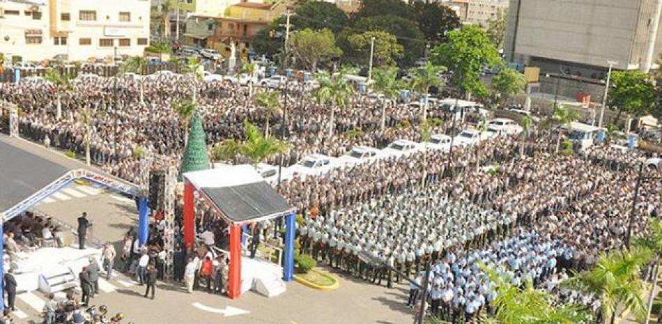 Exhortación. El jefe de la Policía, mayor general Nelson Peguero Paredes, instó a los agentes bajo su mando a actuar con firmeza contra la delincuencia, pero con respeto a los derechos humanos.