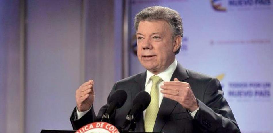 Informe. El andatario Juan Manuel Santos durante una alocución ayer, en la que anunció los cambios en siete de los ministerios.