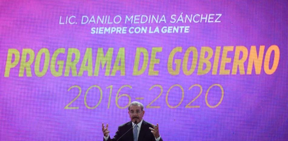 Acto político. El jefe del Estado y aspirante a la reelección, Danilo Medina, dijo que aunque ya el Bloque Progresista tiene ganada la campaña electoral, las elecciones se decidirán realmente en las urnas el próximo 15 de mayo. Presentó ayer su programa de gobierno.