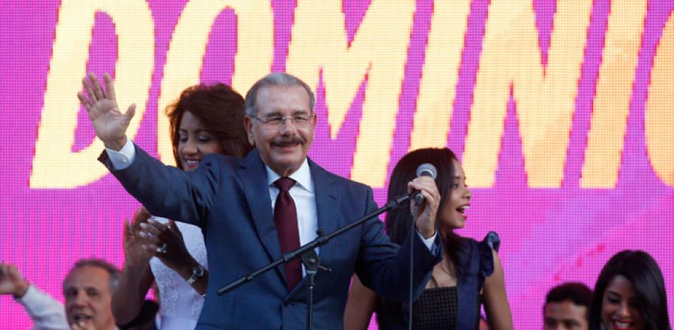 Reelecto. El presidente Danilo Medina fue el candidato oficial del Partido de la Liberación Dominicana (PLD) y un frente de organizaciones aliadas.