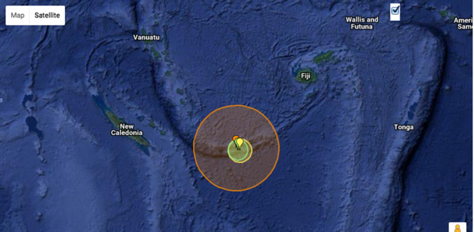 El Servicio Geológico de Estados Unidos (USGS), que registra la actividad sísmica en todo el mundo, localizó el hipocentro a 16 kilómetros de profundidad y a 108 kilómetros al este Hunter, en Nueva Caledonia.
