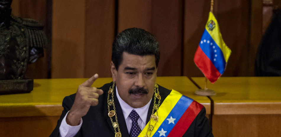 Informe. El presidente de Venezuela, Nicolás Maduro, cuando presentaba ayer el informe anual de su gestión, en el Tribunal Supremo de Justicia.