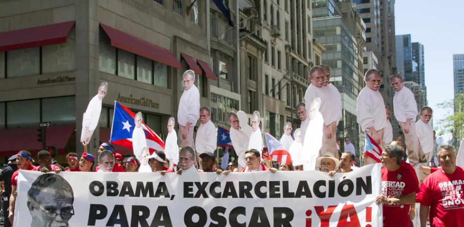 Marcha. Fotografía del pasado 12 de junio de 2016 de una manifestación a favor de la excarcelación del independentista puertorriqueño Oscar López Rivera, en Washington.