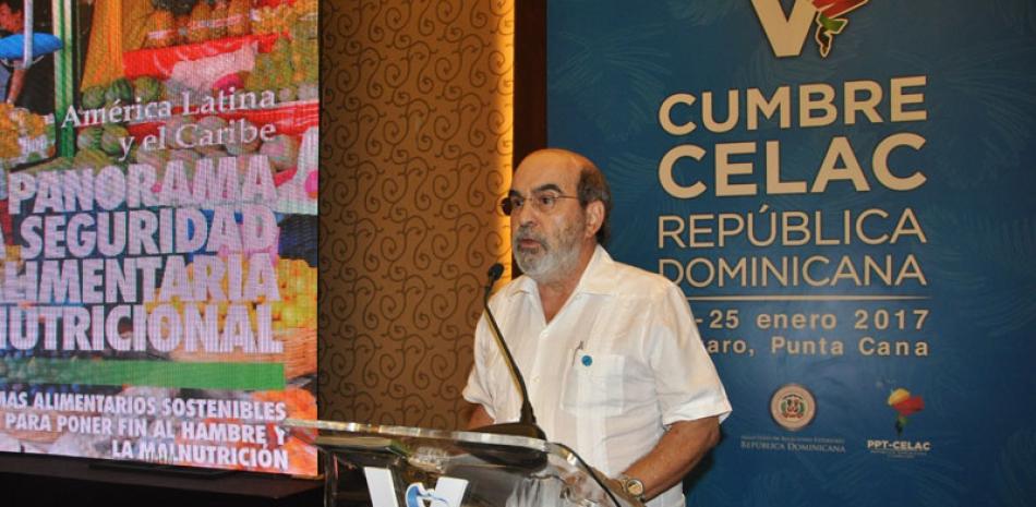 Exposición. El director general de la FAO, José Graziano da Silva, durante su participación en la V Cumbre de la CELAC.
