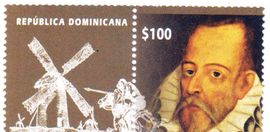 REPÚBLICA DOMINICANA. Dentro de la colección de sellos realizadas por el Instituto Postal Dominicano durante el año 2016, se encuentra una estampilla en honor a Miguel de Cervantes. Sin embargo, su publicación se postergó hasta este 2017, brindando a los aficcionados una nueva pieza de colección.