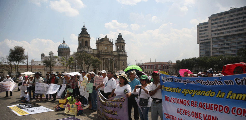 Rechazo. Grupos evángelicos cunado protestaban contra el aborto en Guatemala.