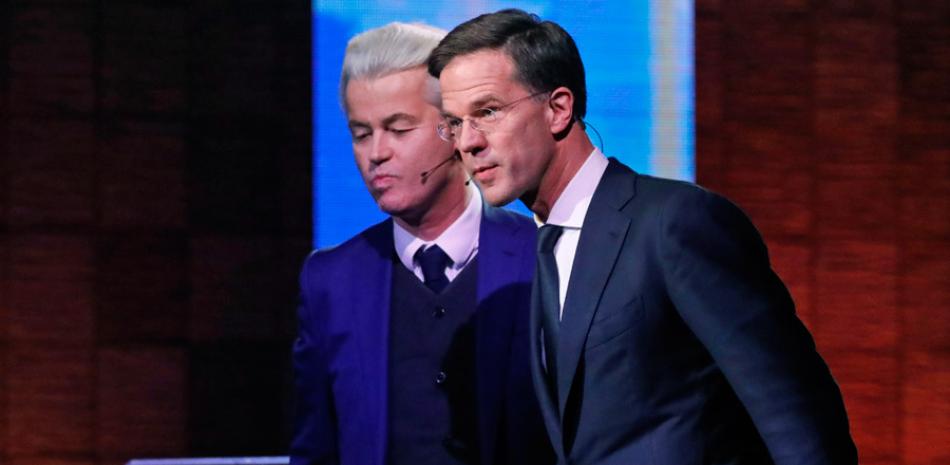 Mark Rutte y Geert Wilders.