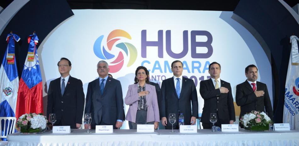 Evento. La directiva de la Cámara de Comercio y Producción de Santo Domingo inauguró su segunda exposición Hub.