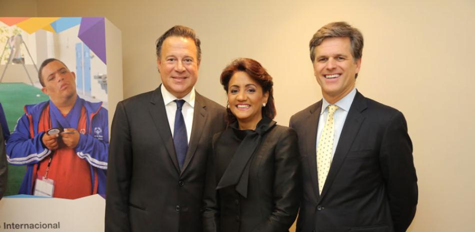 Presencia. La Primera Dama Cándida Montilla de Medina junto a los Presidentes de Panamá Juan Carlos Varela y de Olimpíadas Especiales Timothy Shriver Kennedy.